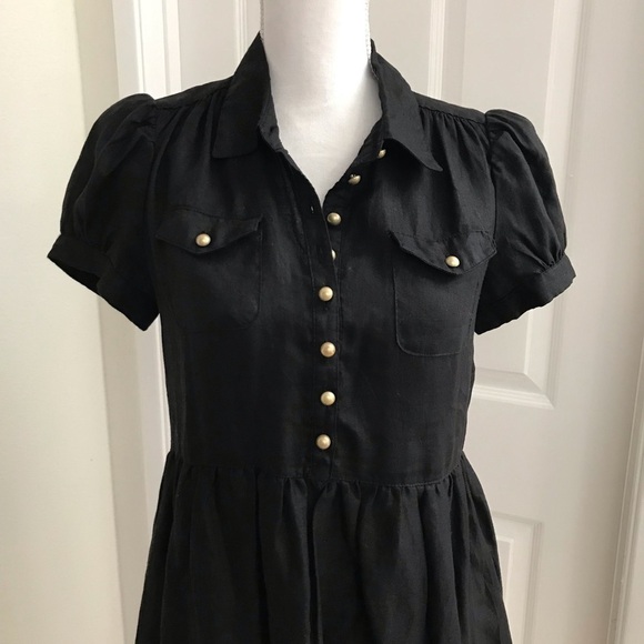 French Connection Linen Button Front Dress Sz 6 - Picture 7 of 7